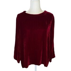 Cutloose Red Silk Blend Top, Lagenlook, Size X-Large